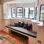 Kitchen transformation - period property, South Kensington  | Bench window seat design, featuring internal storage and recessed cast iron radiator | Interior Designers